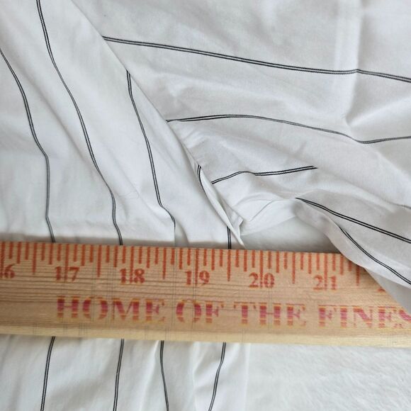 Madewell Shirred Bubble-Sleeve Button Up Shirt Women XXS Stripped White Cotton - Picture 9 of 11